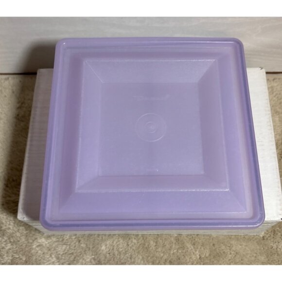 Vintage TUPPERWARE Get Togethers #1386 Divided Square BLUE Container with Lid - Picture 3 of 11